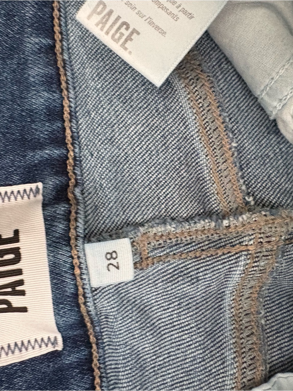 PAIGE Dark Blue Wide-Leg Jeans with Raw Hem - Picture 2 of 4